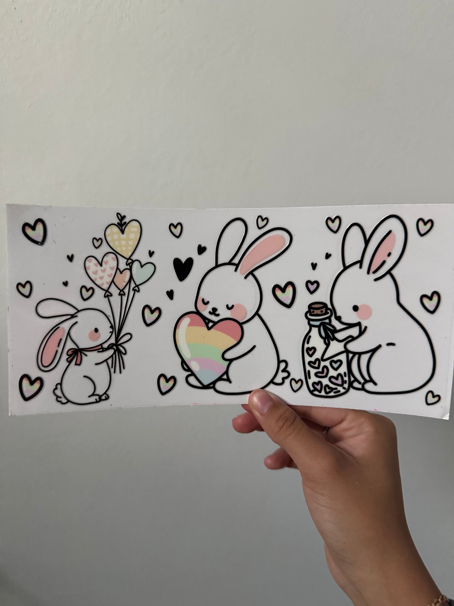 Bunny rainbow hearts wrap