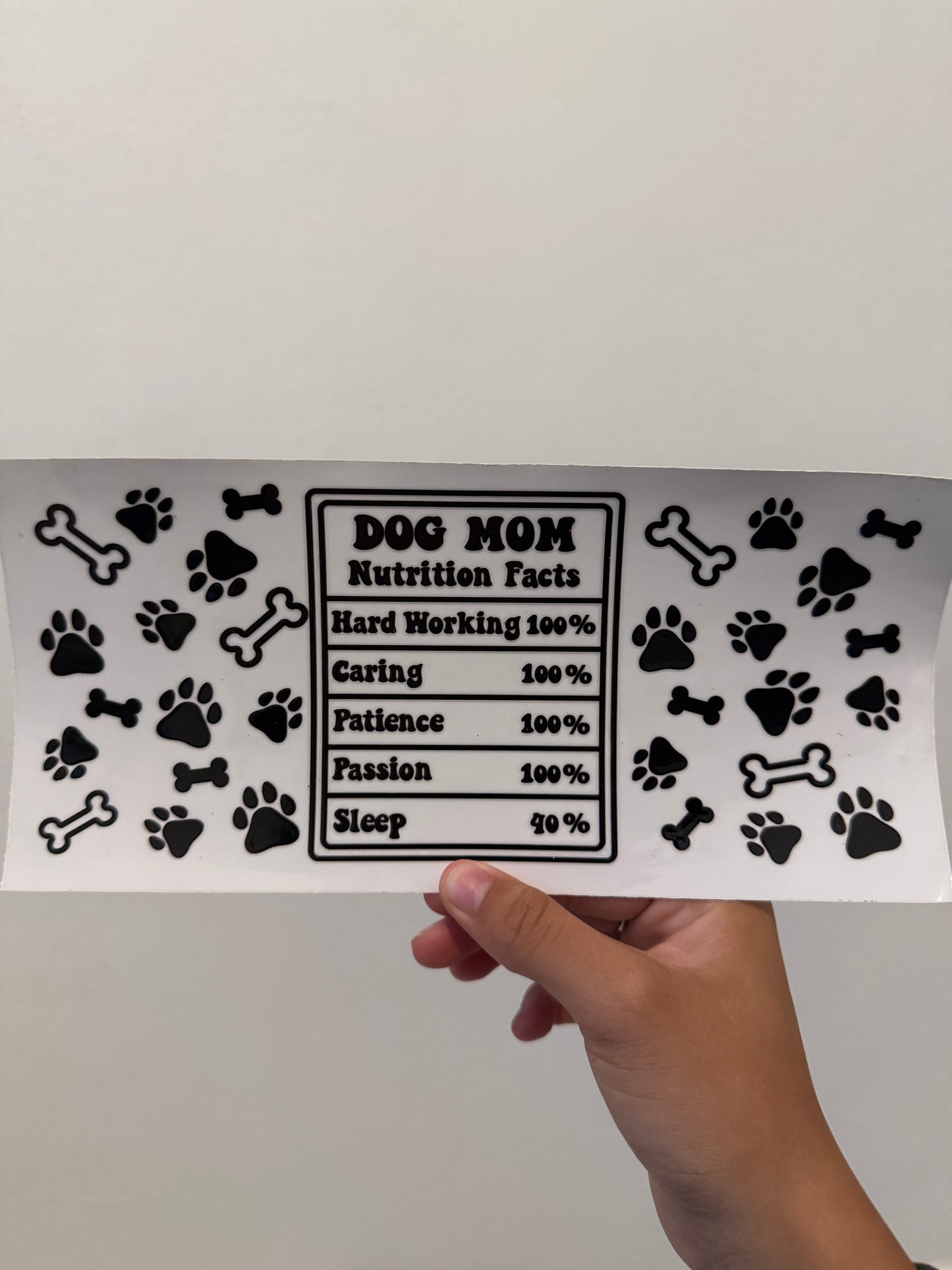 Dog mom nutrition facts wrap
