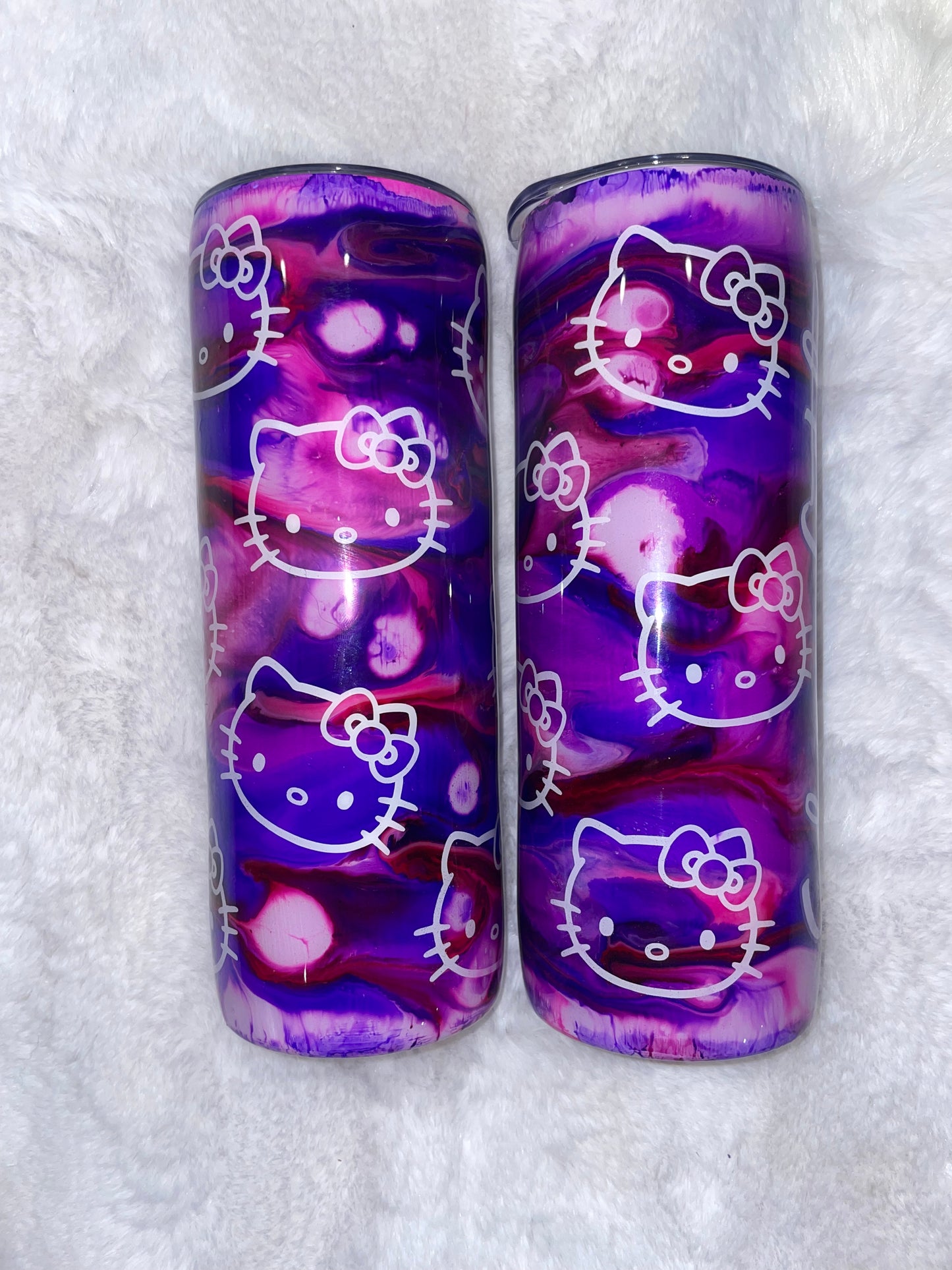 Personalized Epoxy Hello Kitty Swirl Tumbler