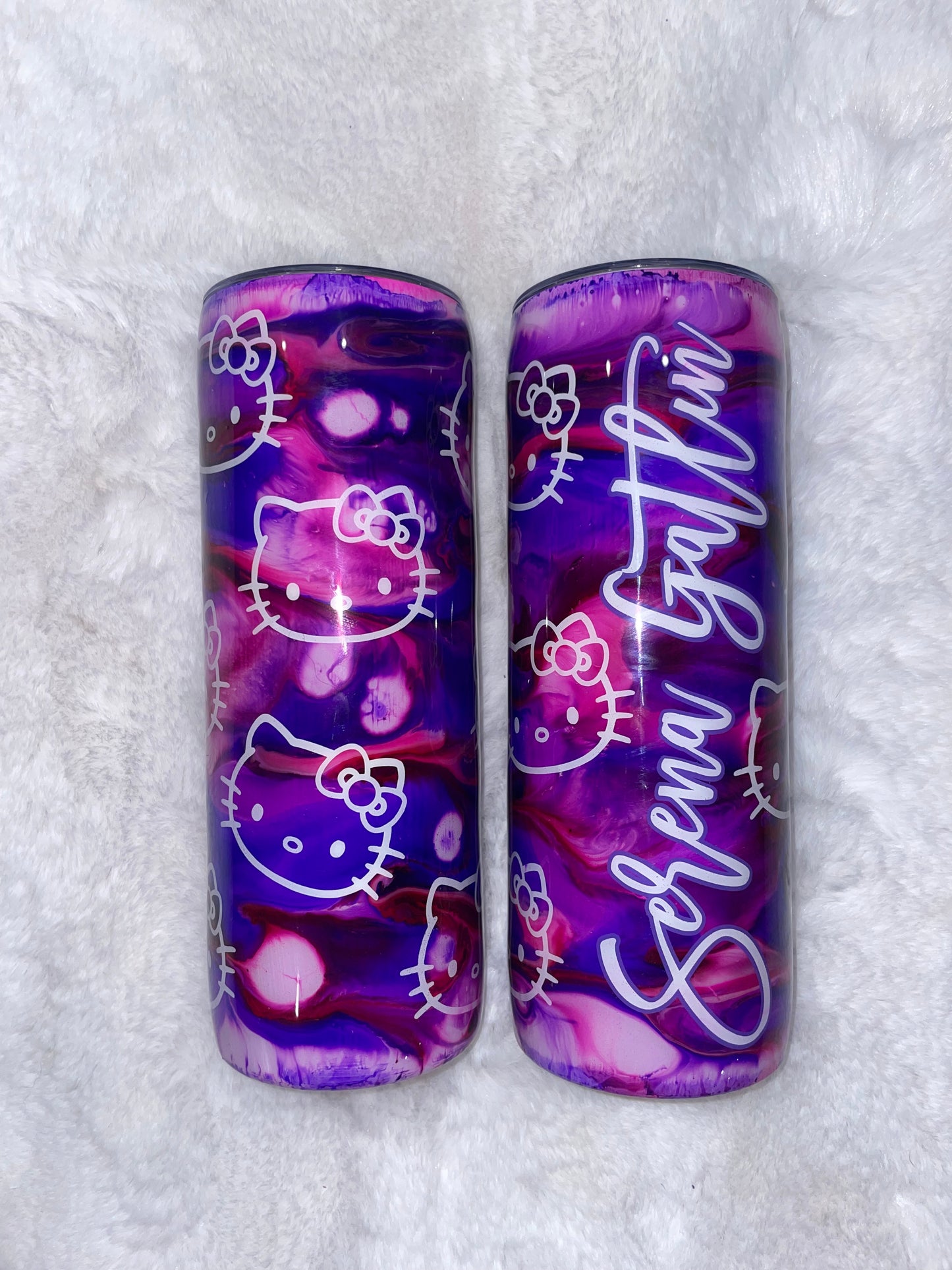 Personalized Epoxy Hello Kitty Swirl Tumbler