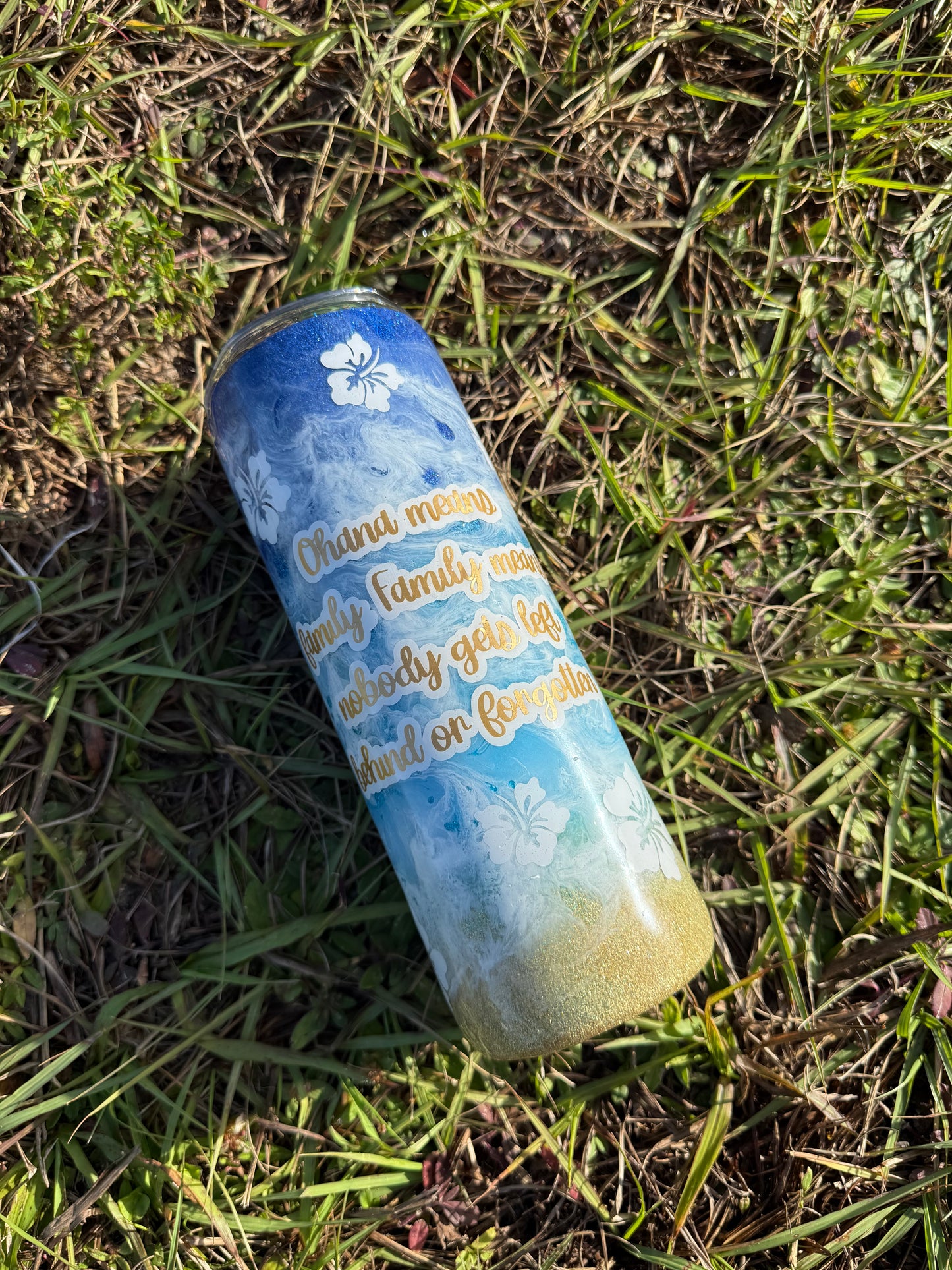 Personalized Epoxy Stitch Beach Tumbler