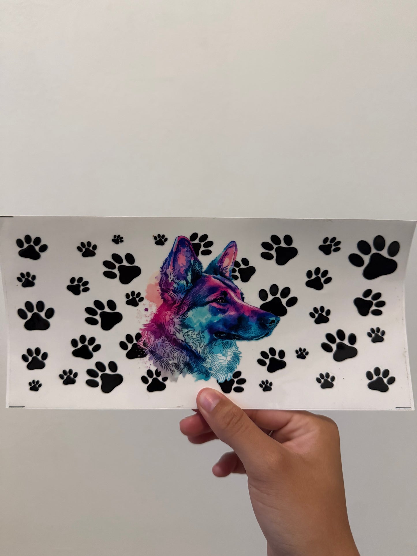 Colorful German shepherd wrap