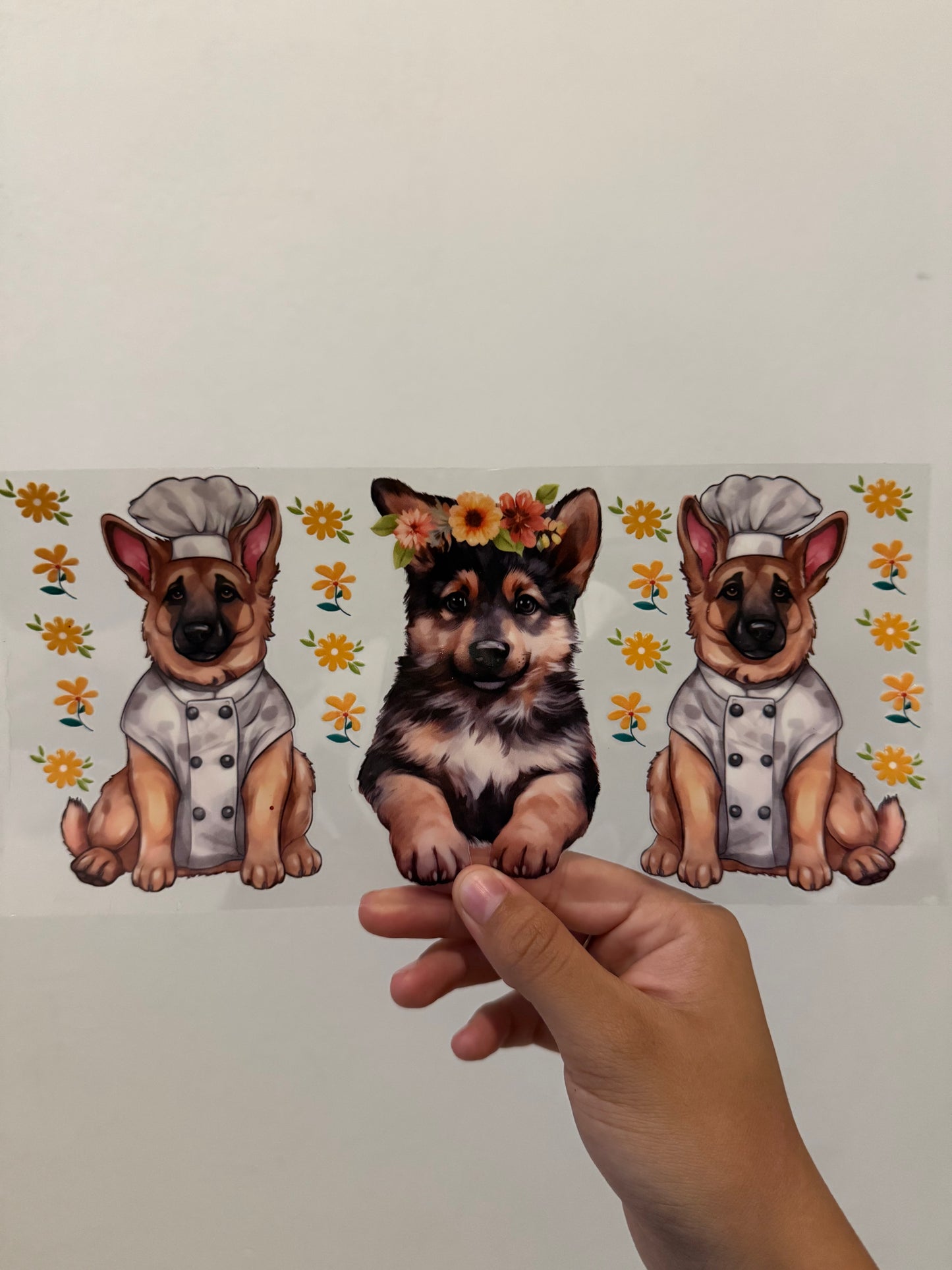 German shepherd chef wrap