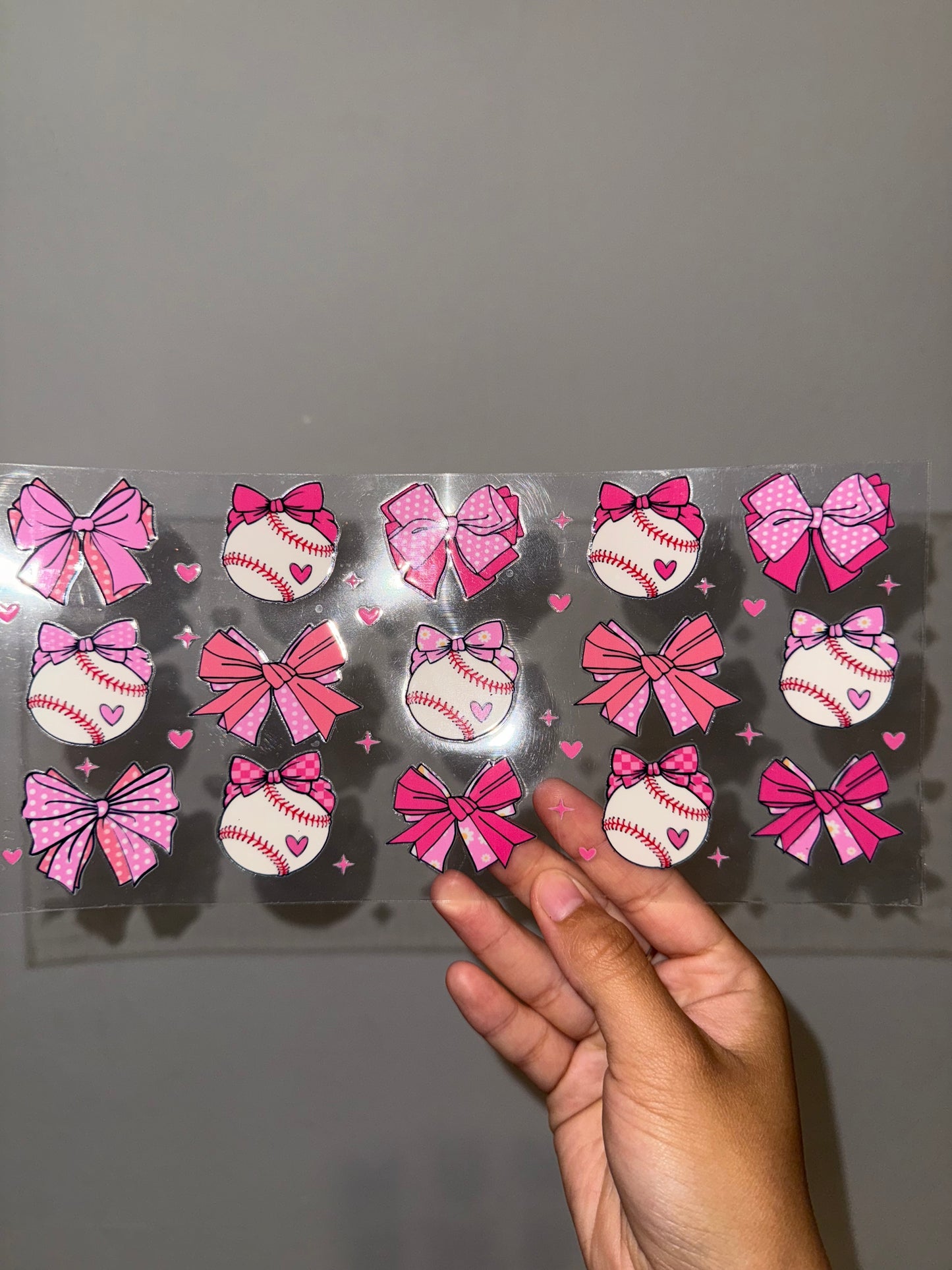Baseball pink bows wrap