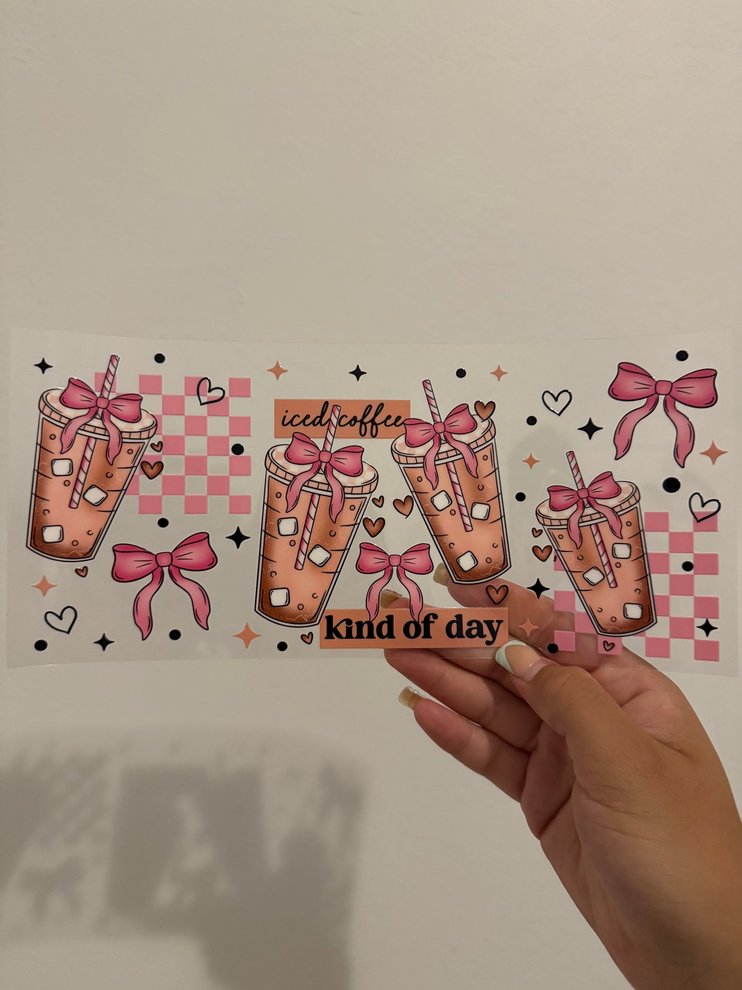 Iced coffee bows wrap