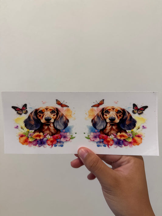 Dachshund Floral butterfly wrap