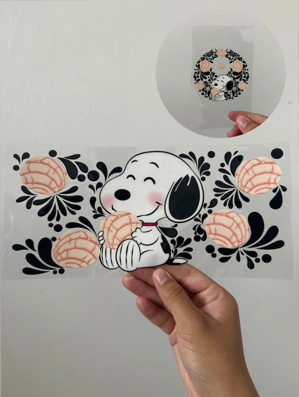 Snoopy Concha Wrap w/ lid topper design