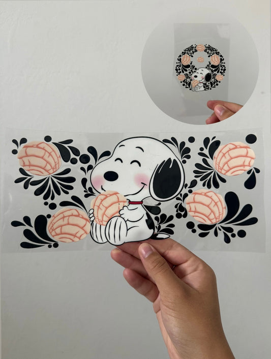 Snoopy Concha Wrap w/ lid topper design