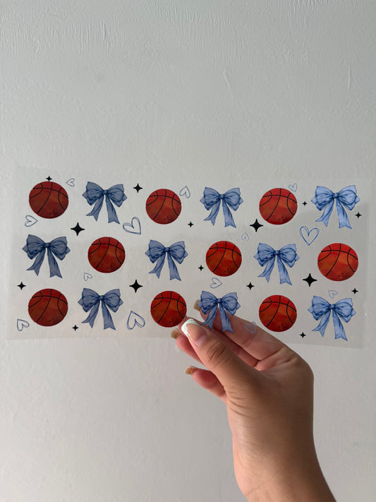 Basketball blue bows wrap