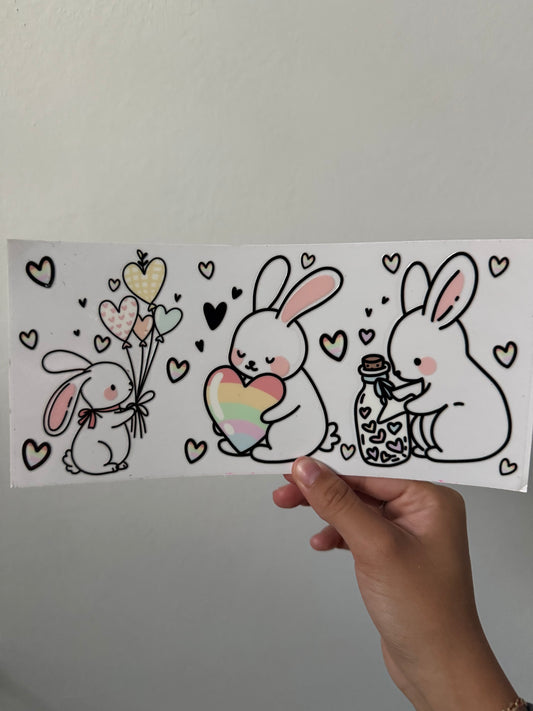 Bunny rainbow hearts wrap