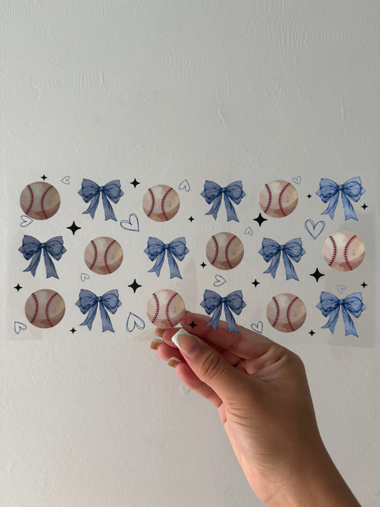 Baseball blue bows wrap