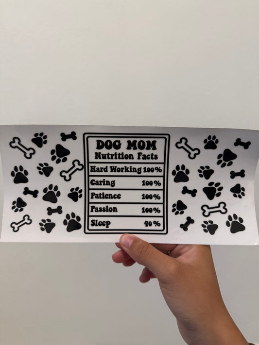 Dog mom nutrition facts wrap