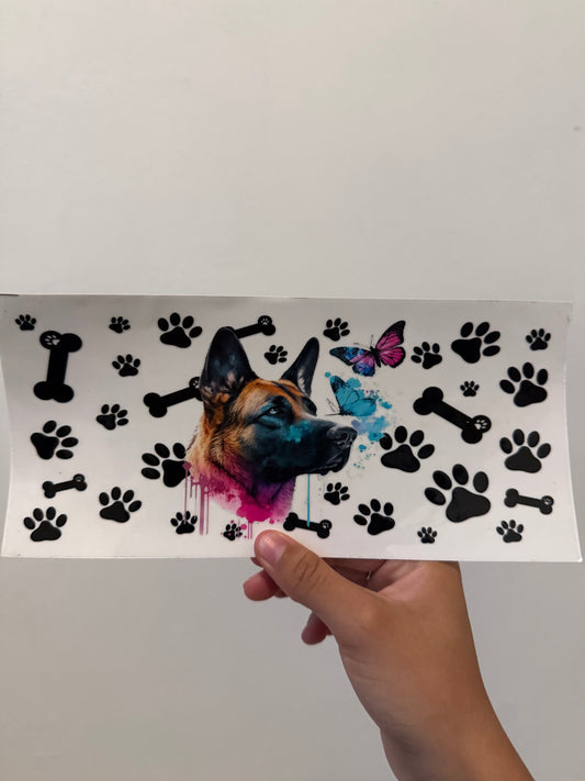 German shepherd butterflies wrap