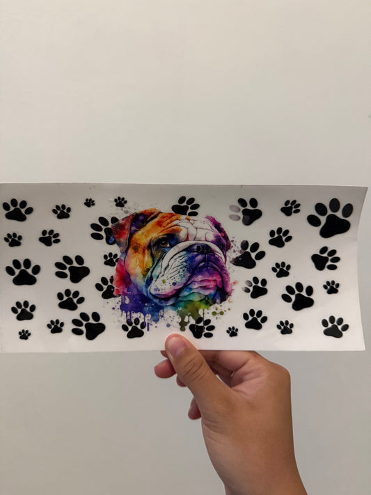 Colorful English bulldog wrap