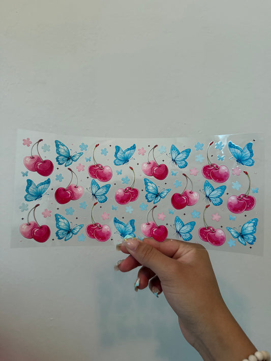 Cherries butterflies wrap
