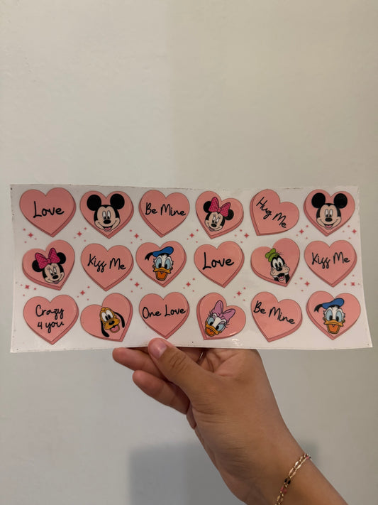 Mickey characters Pink Hearts wrap