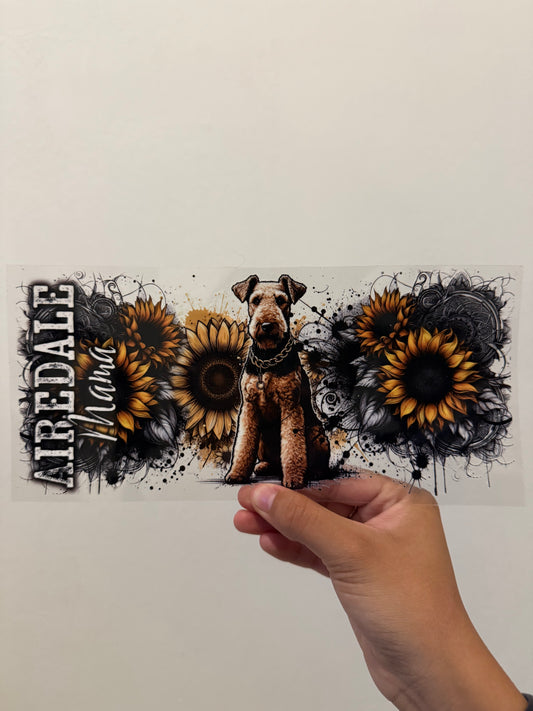 Airedale mama sunflower wrap