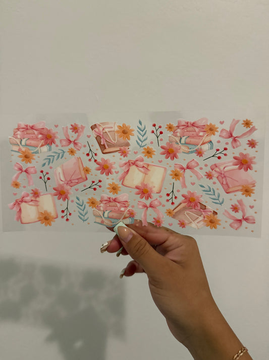 Books and flowers wrap