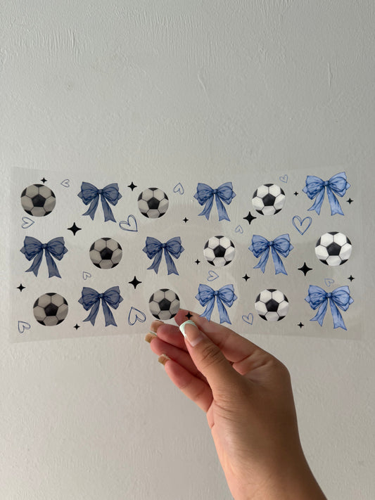 Soccer blue bows wrap