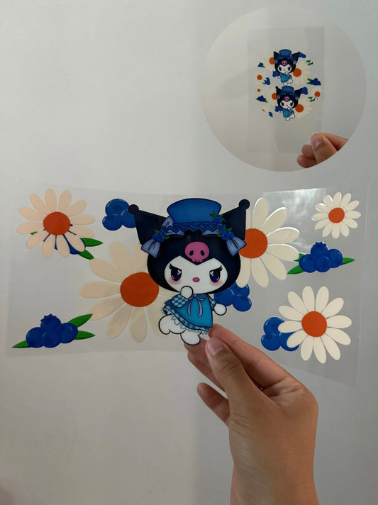 Kuromi Blueberry Girl Wrap w/ lid topper design