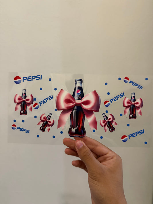 Pepsi glass bottle bow wrap