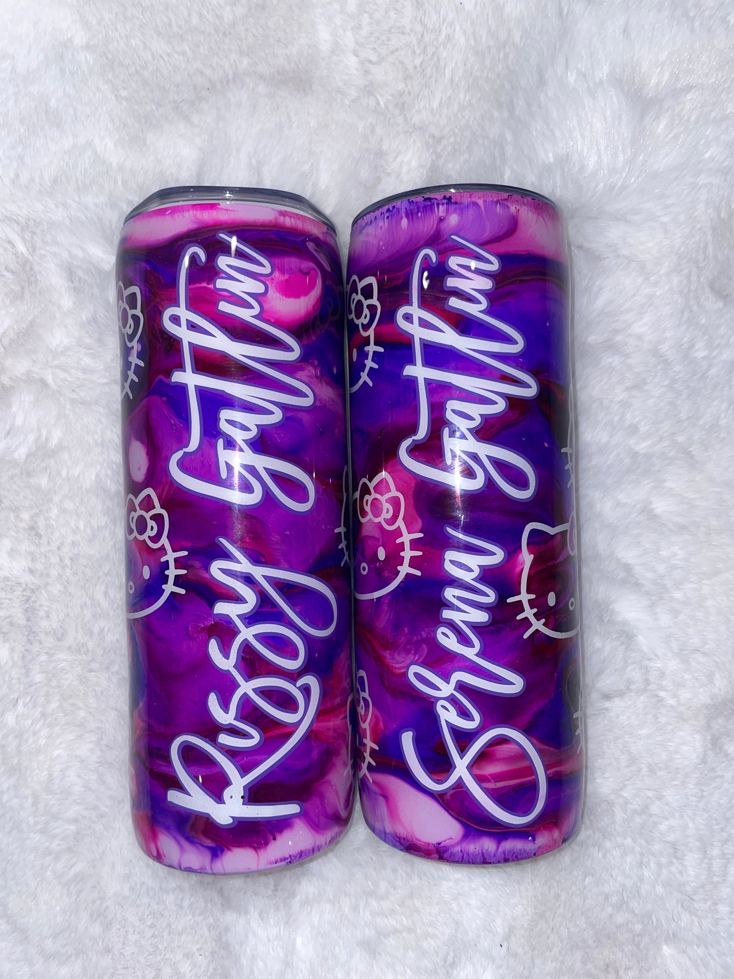 Personalized Epoxy Hello Kitty Swirl Tumbler
