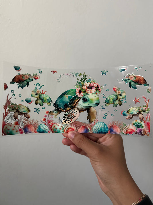 Sea turtles floral wrap