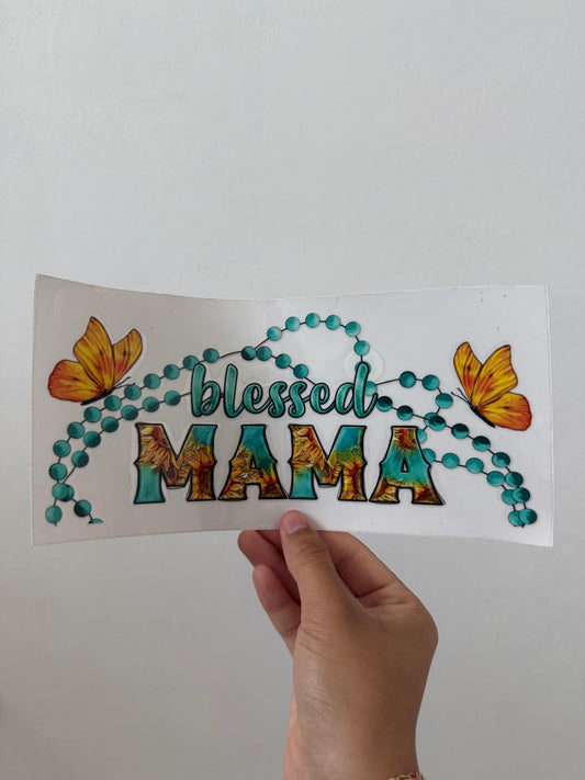 Blessed Mama Butterfly Turquoise Wrap