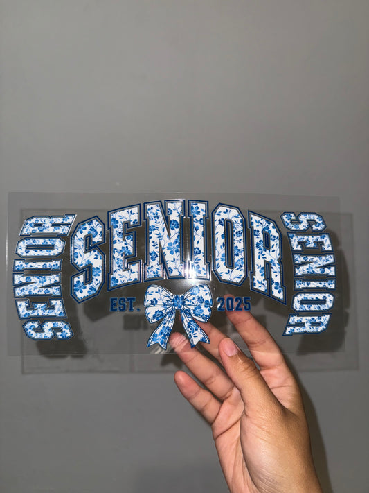 Blue Floral Senior 2025 wrap