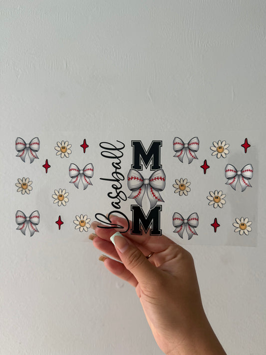 Baseball mom bow wrap