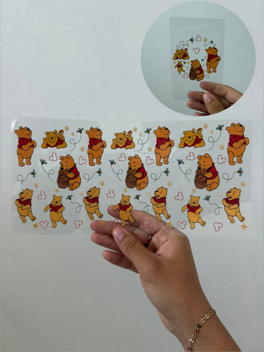 Cute Winnie the Pooh Wrap w/ lid topper design