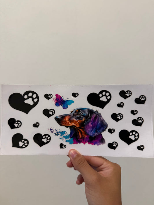 Colorful dachshund butterfly wrap