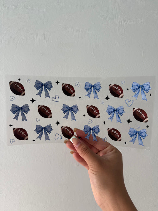 Football blue bows wrap