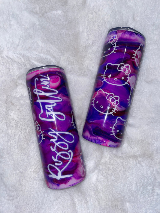 Personalized Epoxy Hello Kitty Swirl Tumbler