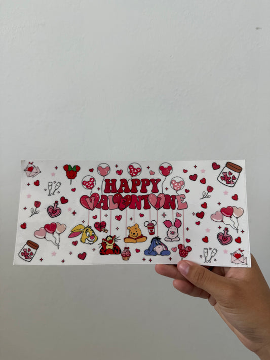 Happy Valentines Winnie the Pooh Balloons Wrap