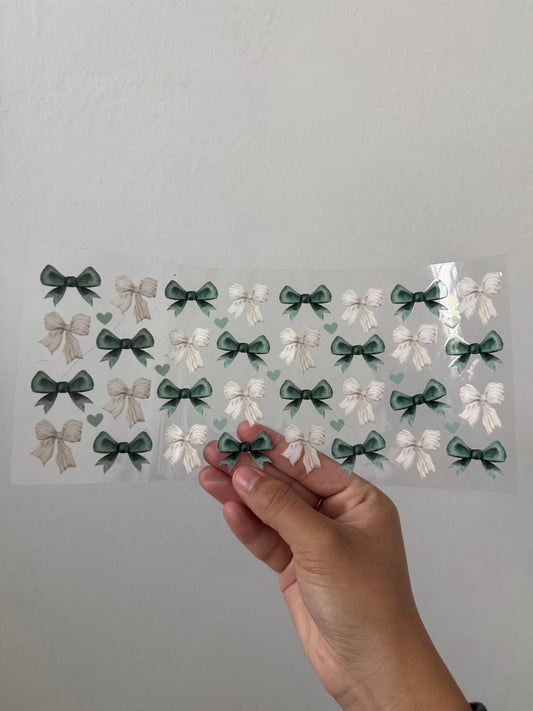 White & Green Bows Wrap