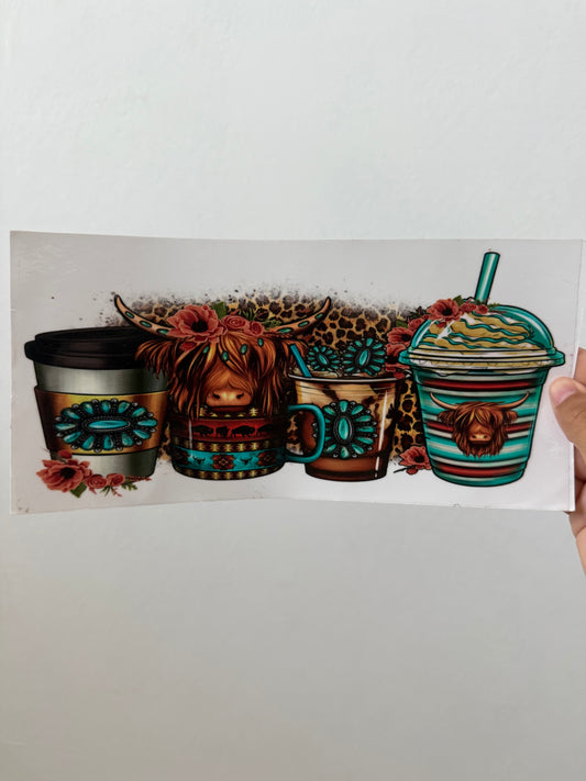 Highland Cow Coffee Wrap